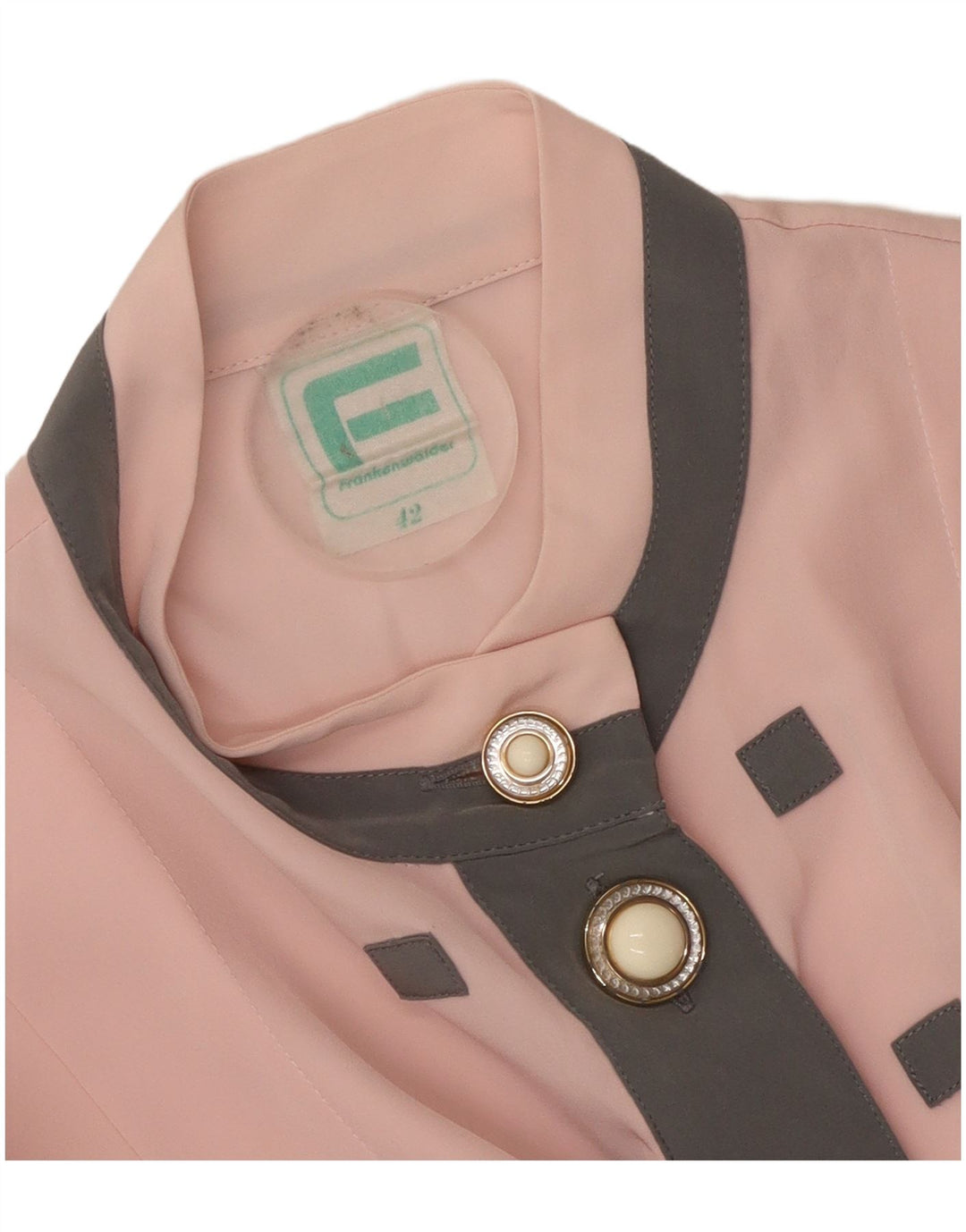 Frankenwalder Damen-Hemdbluse, EU 42, groß, rosa, Farbblock-Polyester
