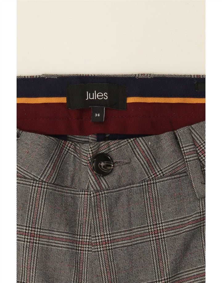JULES Womens Slim Cropped Trousers EU 36 Small W28 L25 Grey Check Vintage Jules and Second-Hand Jules from Messina Hembry 