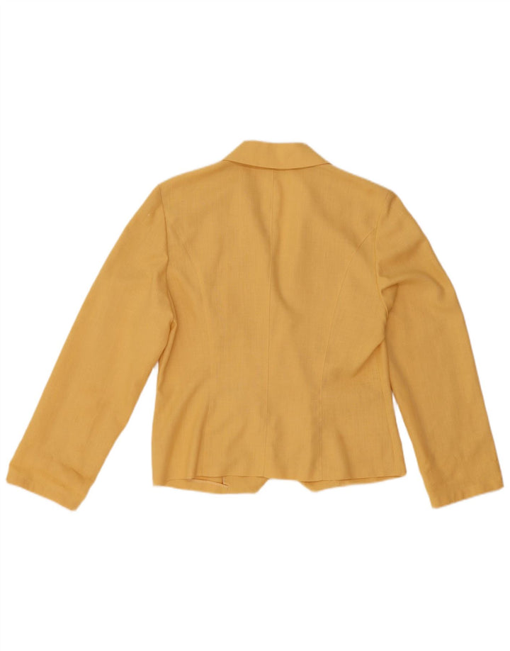 Vintage Damen Zweireihige Blazerjacke IT 40 Klein Gelb