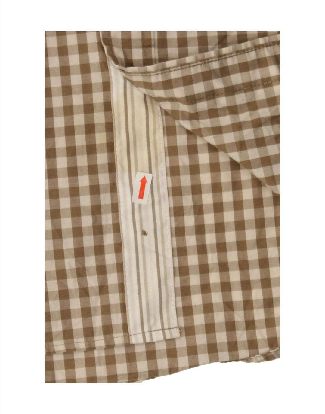 IZOD Mens Shirt Medium Beige Gingham Cotton Vintage Izod and Second-Hand Izod from Messina Hembry 