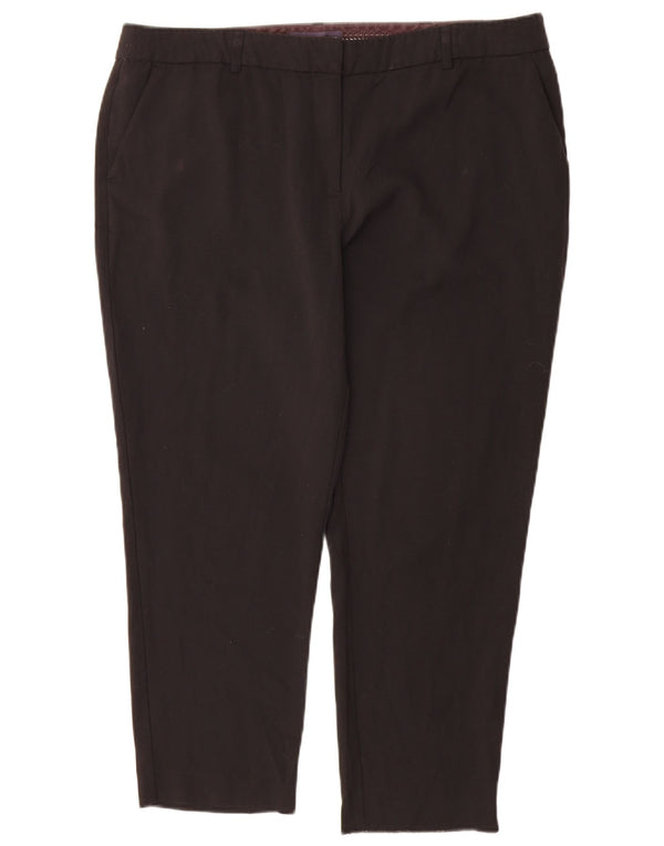 Marks & Spencer Damen Slim Anzughose UK 18 XL W36 L26 Schwarz Polyester