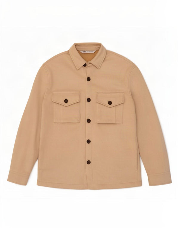 Zara Herren Bomberjacke UK 36 Small Off White Polyester
