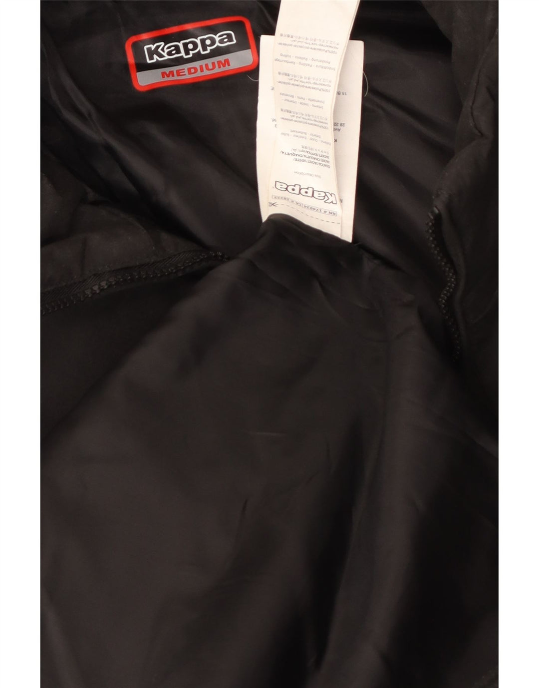 Kappa Herren Graphic Hooded Windbreaker Coat UK 38 Mittelschwarzes Polyester
