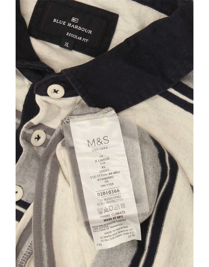 Marks & Spencer Herren Langarm-Rugby-Poloshirt XL Mehrfarbig