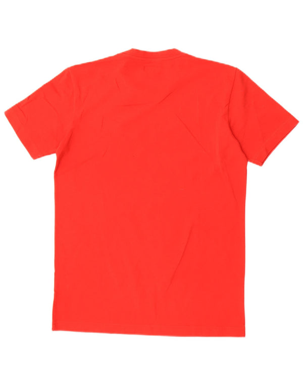 Armani Jeans Damen T-Shirt Top UK 14 Große rote Baumwolle