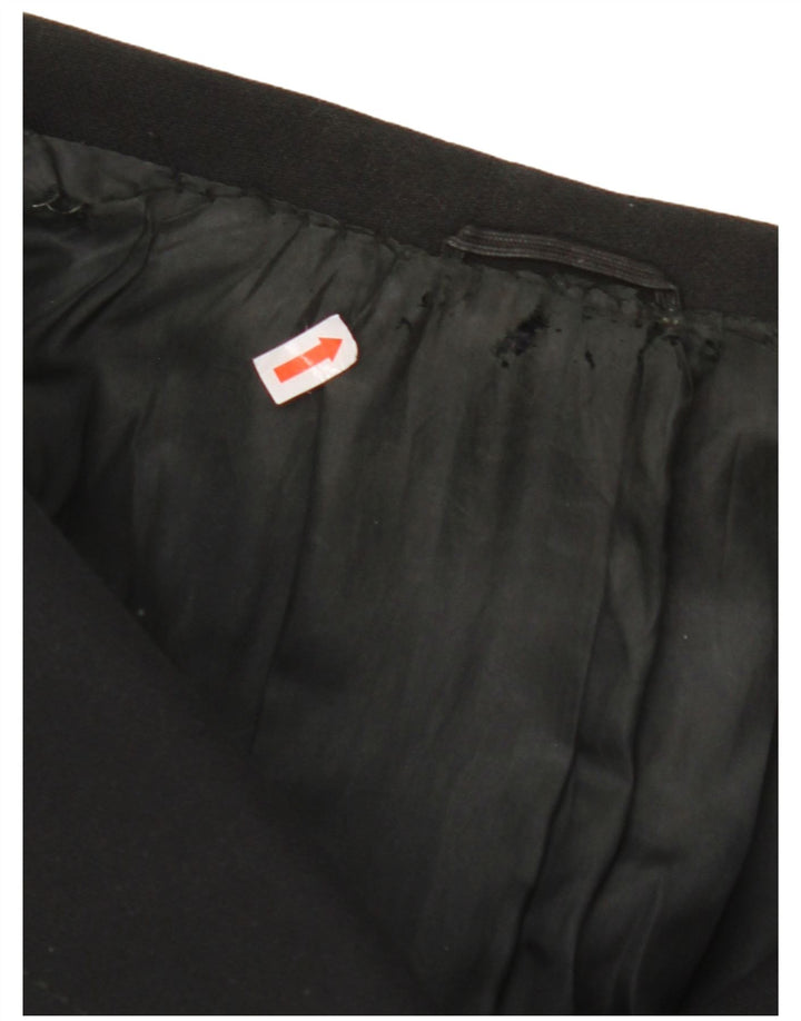 VINTAGE Damen Mantel UK 14 Medium Schwarz