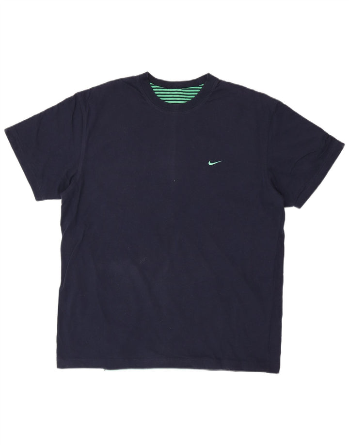 NIKE Herren T-Shirt Top Large Marineblau Baumwolle