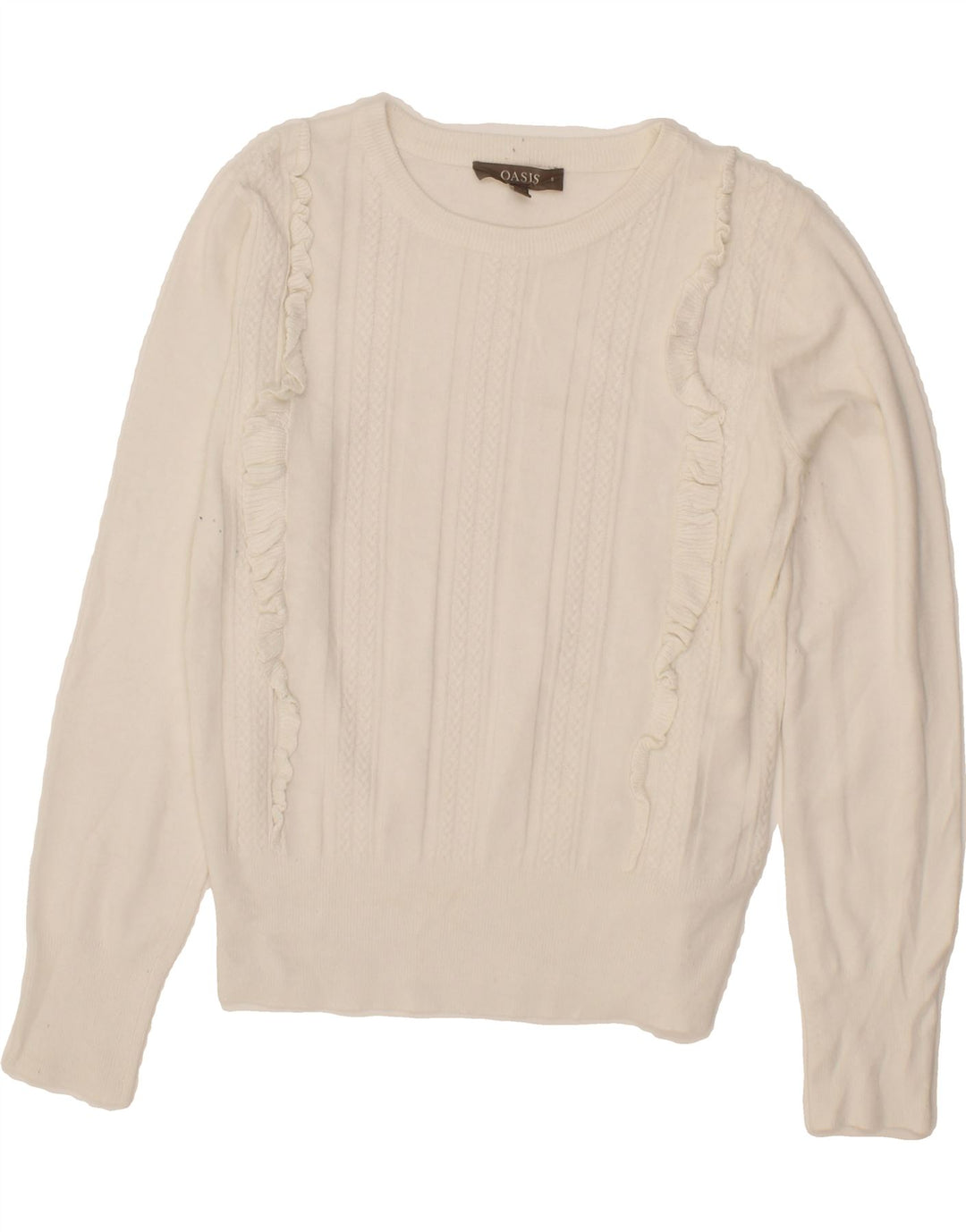 OASIS Womens Boat Neck Jumper Sweater UK 8 Small White Viscose Vintage Oasis and Second-Hand Oasis from Messina Hembry 