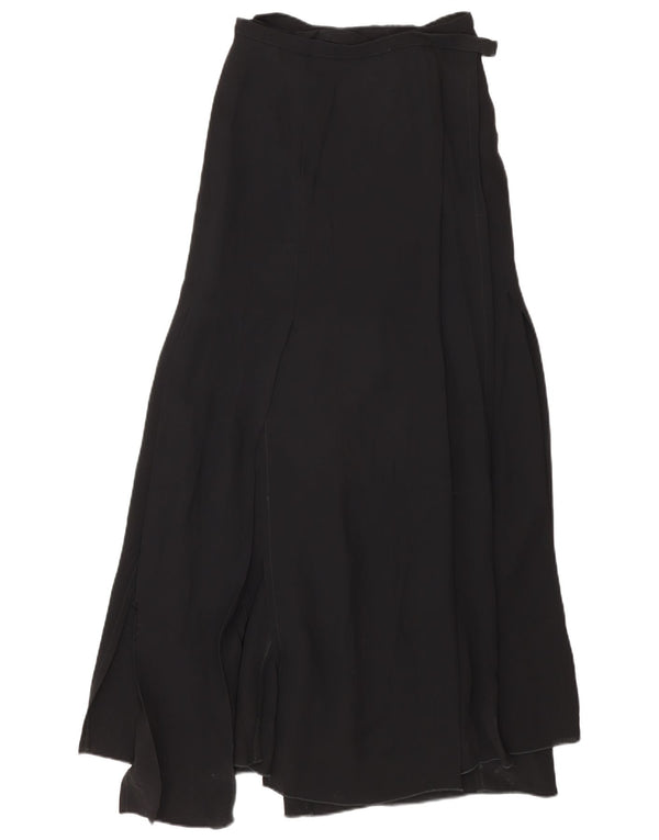 Gianfranco Ferre Damen Maxi-Wickelrock IT 42 Medium W28 Schwarze Viskose