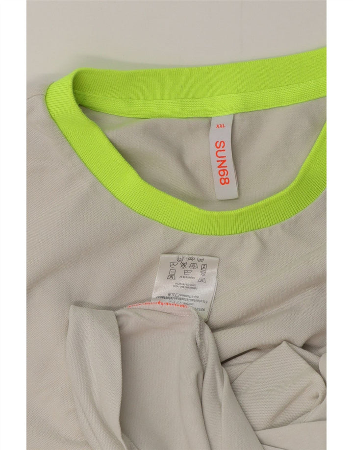 Sun68 Herren-T-Shirt mit Grafik, 2XL, graue Baumwolle