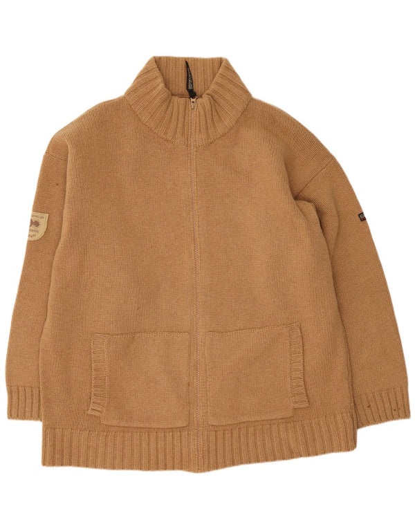 Napapijri Damen Geographic Übergroßer Cardigan Pullover UK 18 XL Beige Wolle