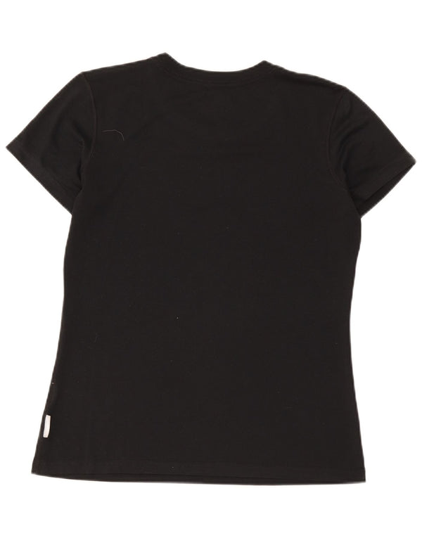 Nike Damen Dri Fit Graphic T-Shirt Top UK 14 Medium Schwarz