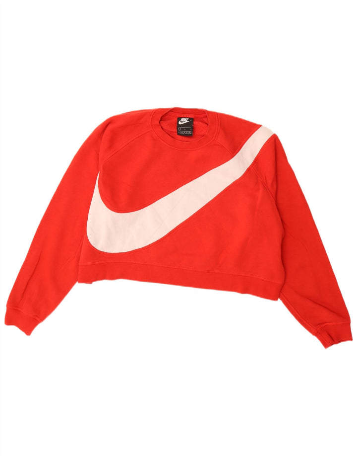 NIKE Womens Oversized Crop Graphic Sweatshirt Pullover UK 16 Large Rot