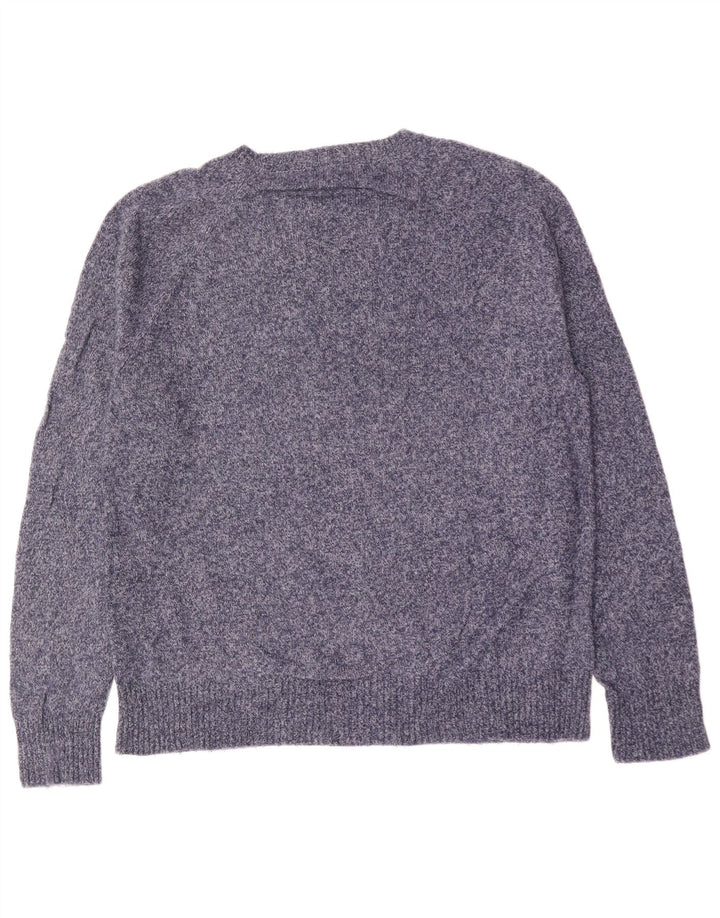 J. CREW Herren-Pullover mit Rundhalsausschnitt, Mittelblau, Polyamid