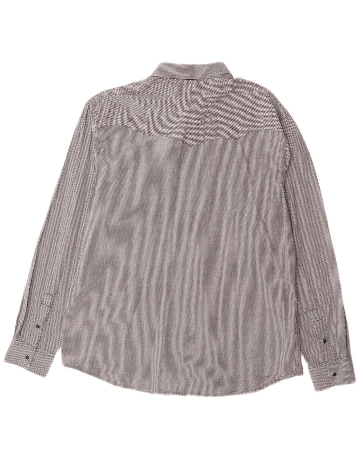 WRANGLER Mens Regular Fit Shirt XL Grey Gingham Cotton