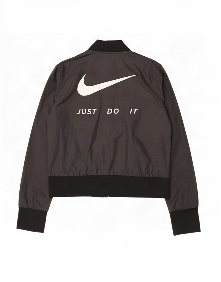 Nike Damen-Trainingsanzugoberteil mit Grafik, Größe UK 14, Mittelschwarz, Polyester