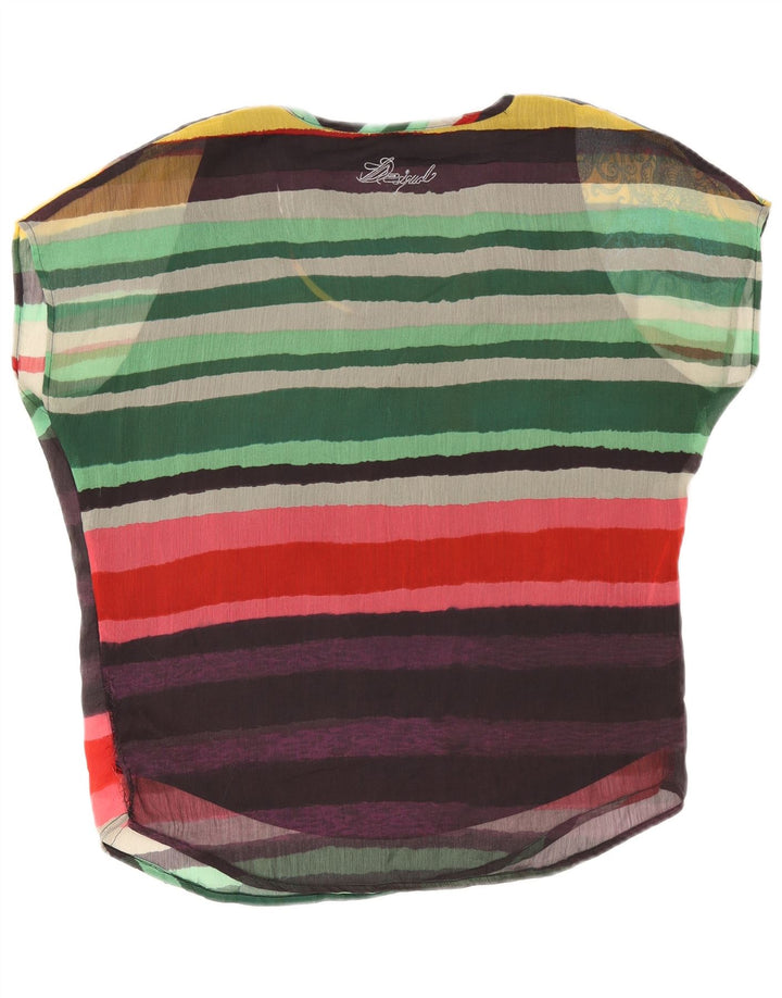 Desigual Damen-Blusenoberteil in Übergröße, UK-Größe 46, groß, mehrfarbig gestreift