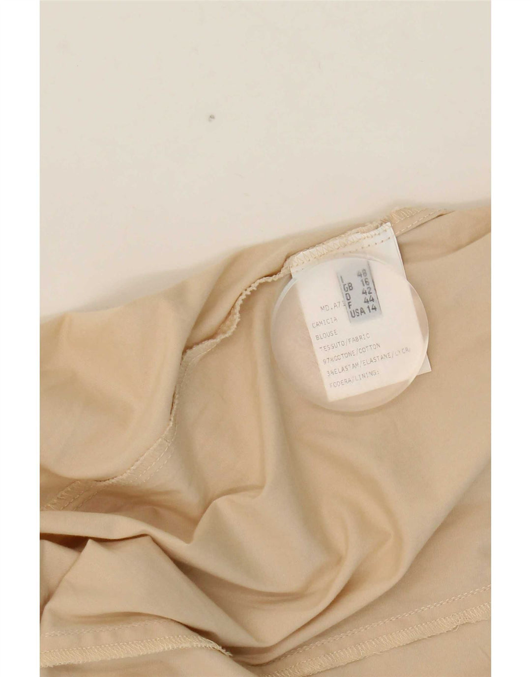 ALVIERO MARTINI Damenhemd UK 16 Large Beige Baumwolle