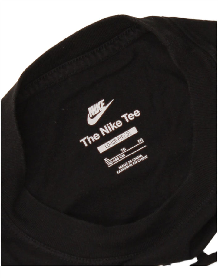 NIKE Mädchen Loose Fit Crop Graphic T-Shirt Top 13–14 Jahre XL Schwarz