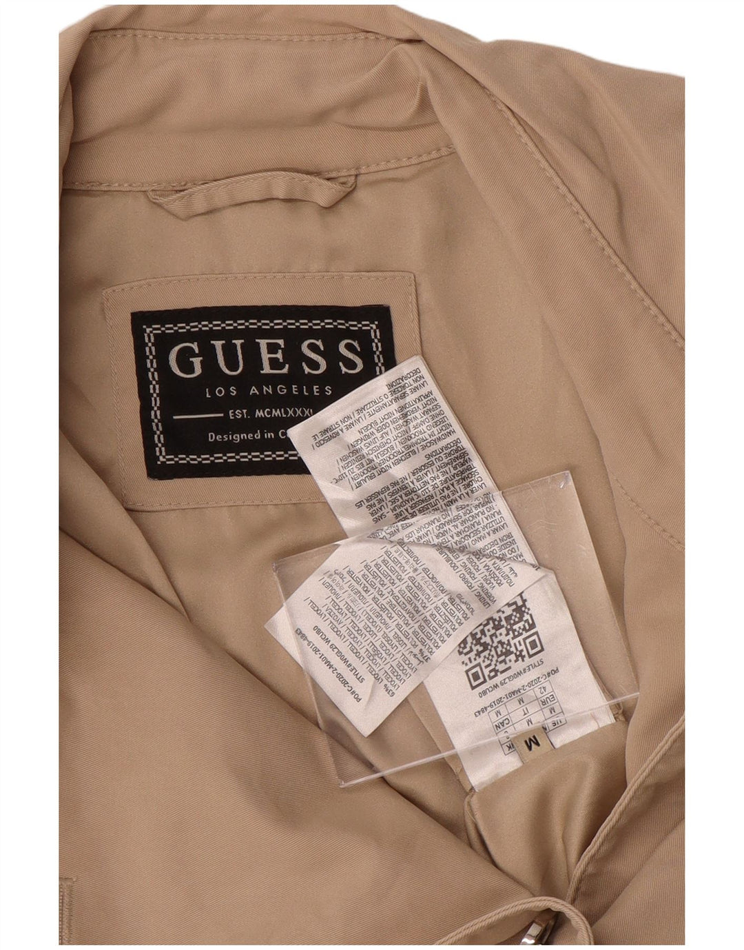 GUESS Damen Trenchcoat UK 14 Medium Beige Polyester