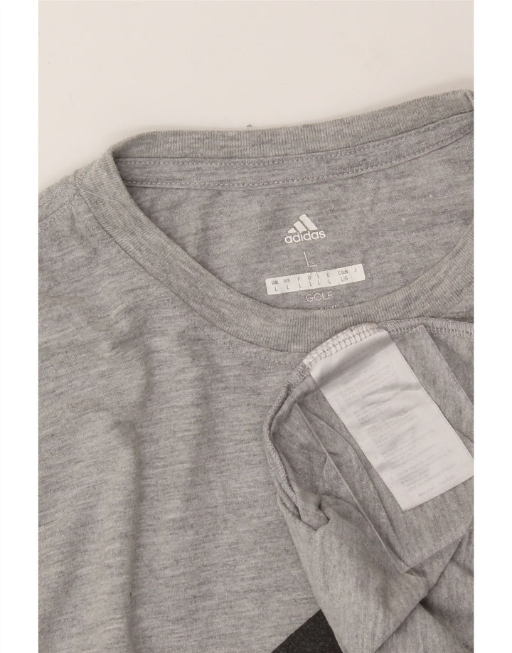 ADIDAS Mens Graphic T-Shirt Top Large Grey Polyester Vintage Adidas and Second-Hand Adidas from Messina Hembry 