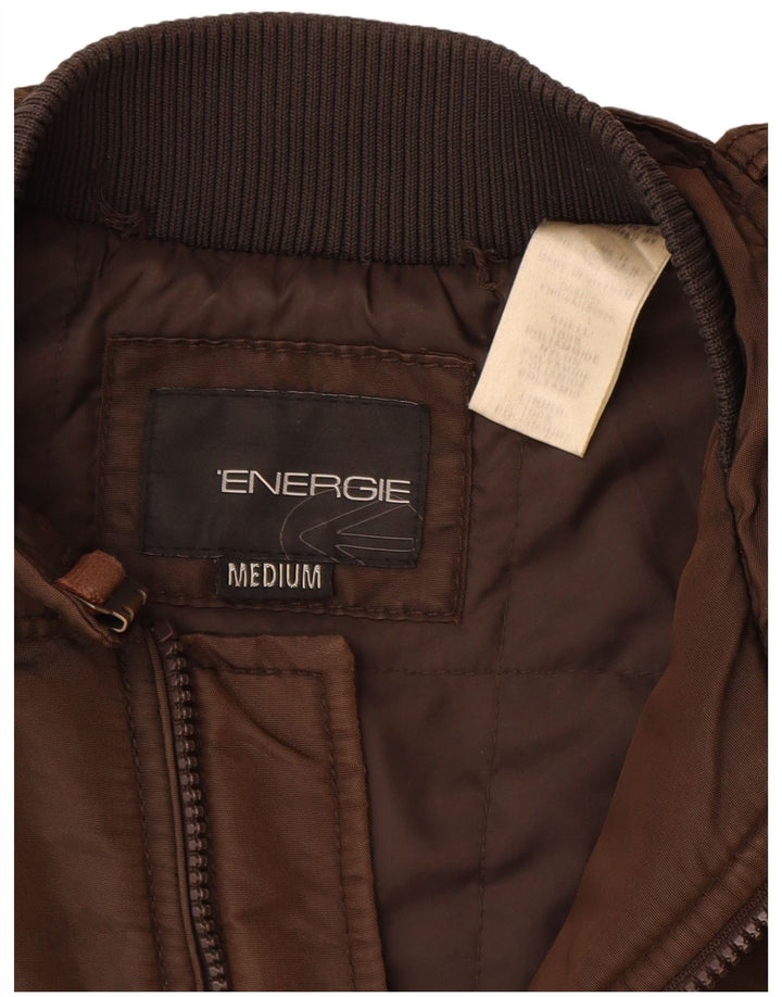 ENERGIE Herren Bomberjacke UK 38 Mittelbraunes Polyamid