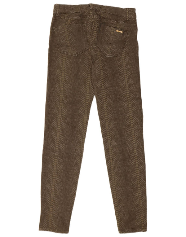 Zara Damen Trafaluc Freizeithose EU 36 XS W26 L30 Khaki Animal Print