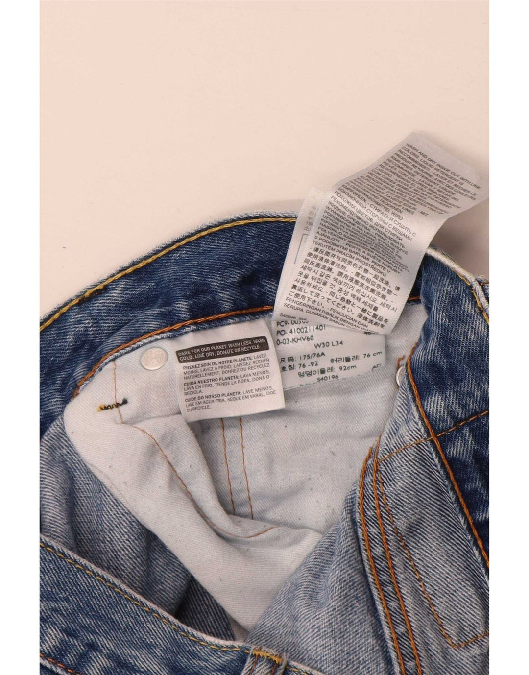 Levi's Herren 505 Straight Jeans W30 L34 Blaue Baumwolle
