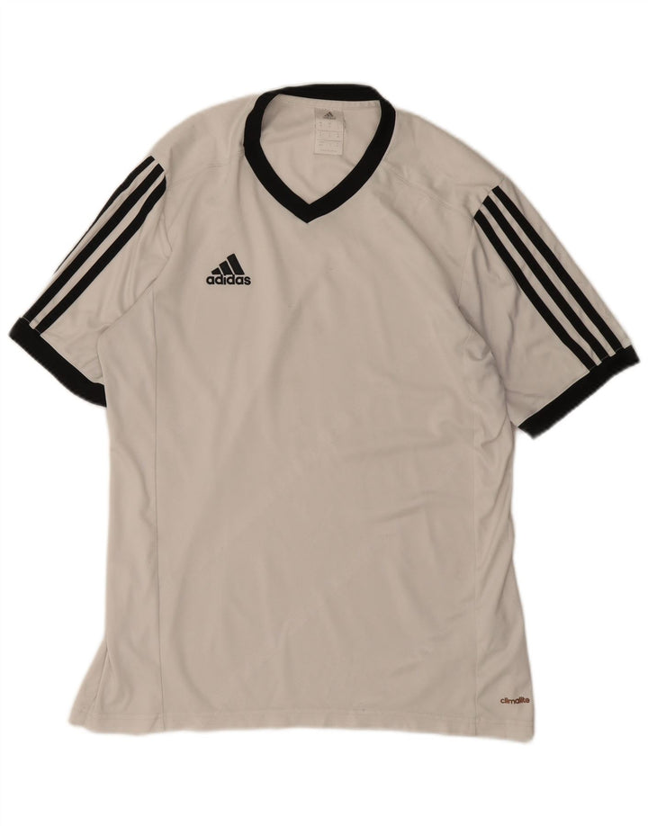 Adidas Herren T-Shirt Top Medium Off White Polyester Sport