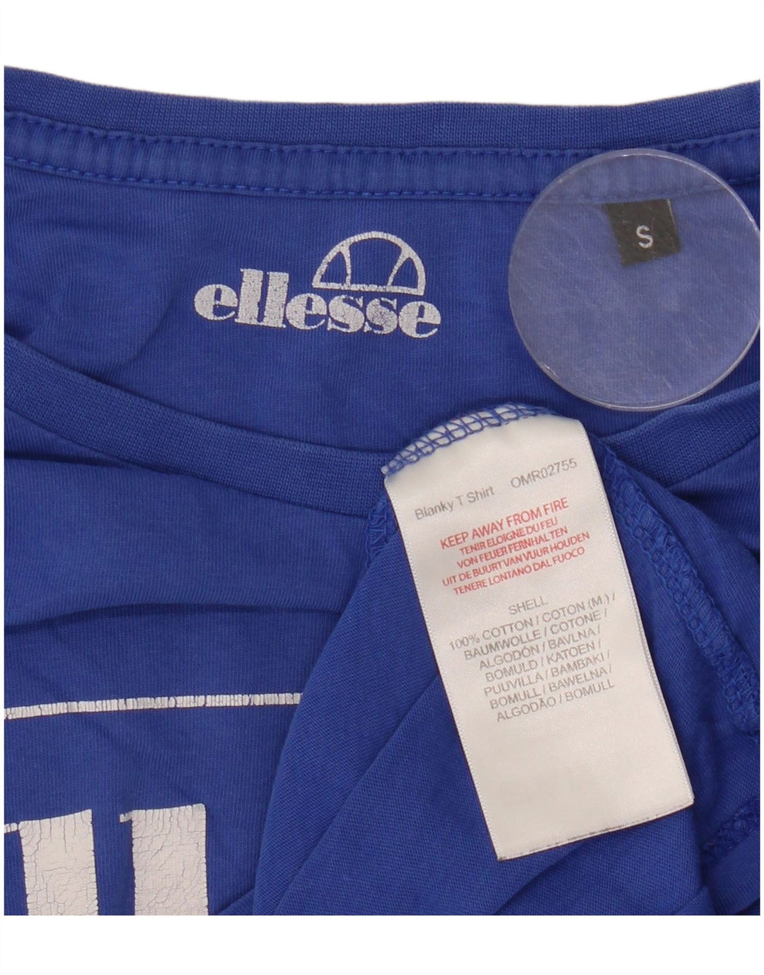 ELLESSE Herren-T-Shirt mit Grafik, Größe S, Blau, Baumwolle