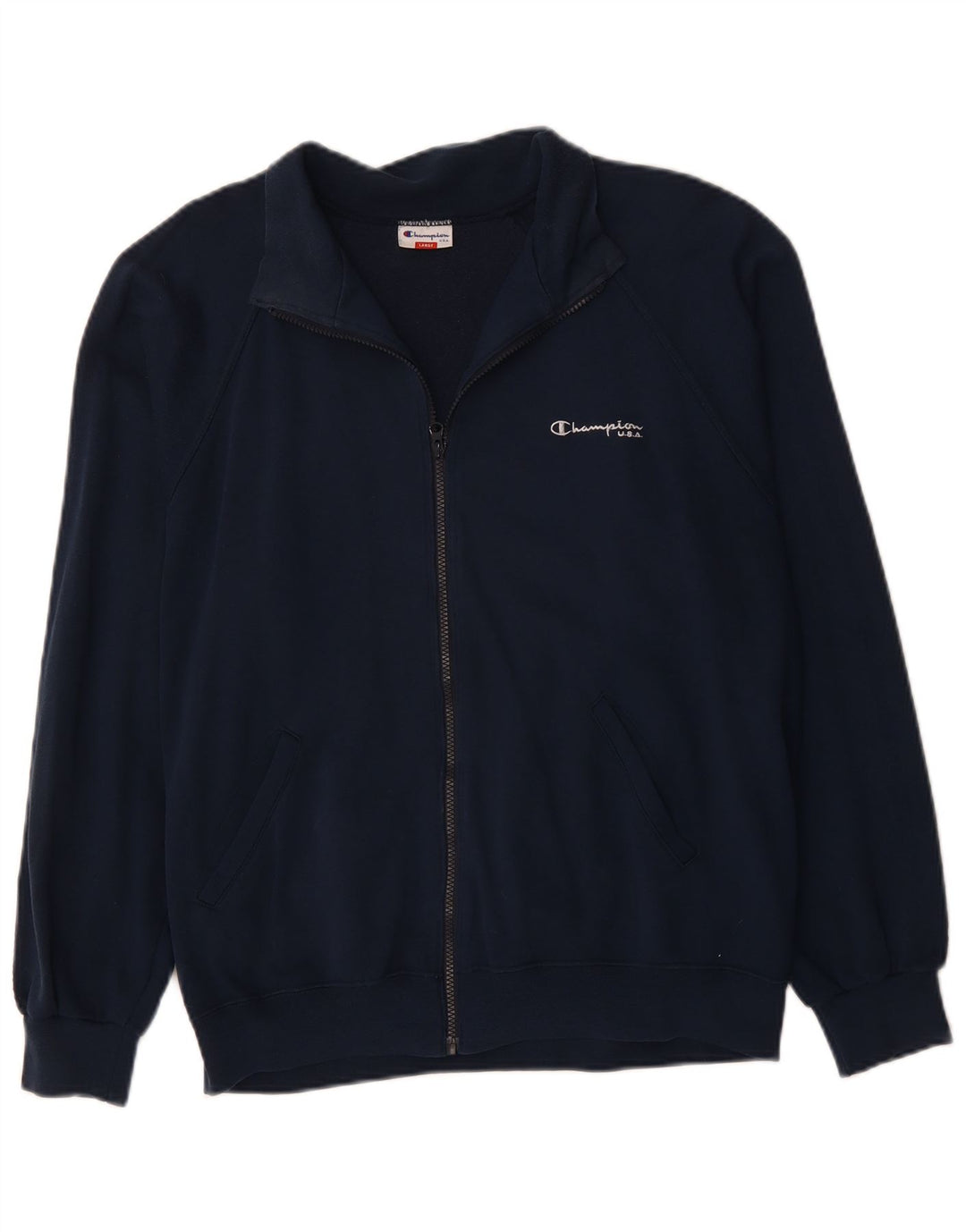 CHAMPION Herren-Trainingsanzugoberteil mit Grafik, Größe L, Marineblau, Farbblock