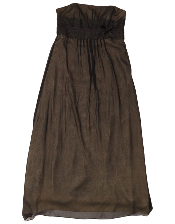 Trägerloses Kleid für Damen von Monsoon, Gr. 44, Größe L, aus schwarzer Seide