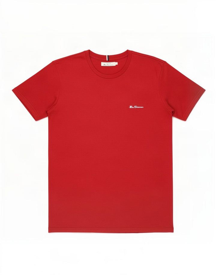 Ben Sherman Herren T-Shirt Top Große rote Baumwolle