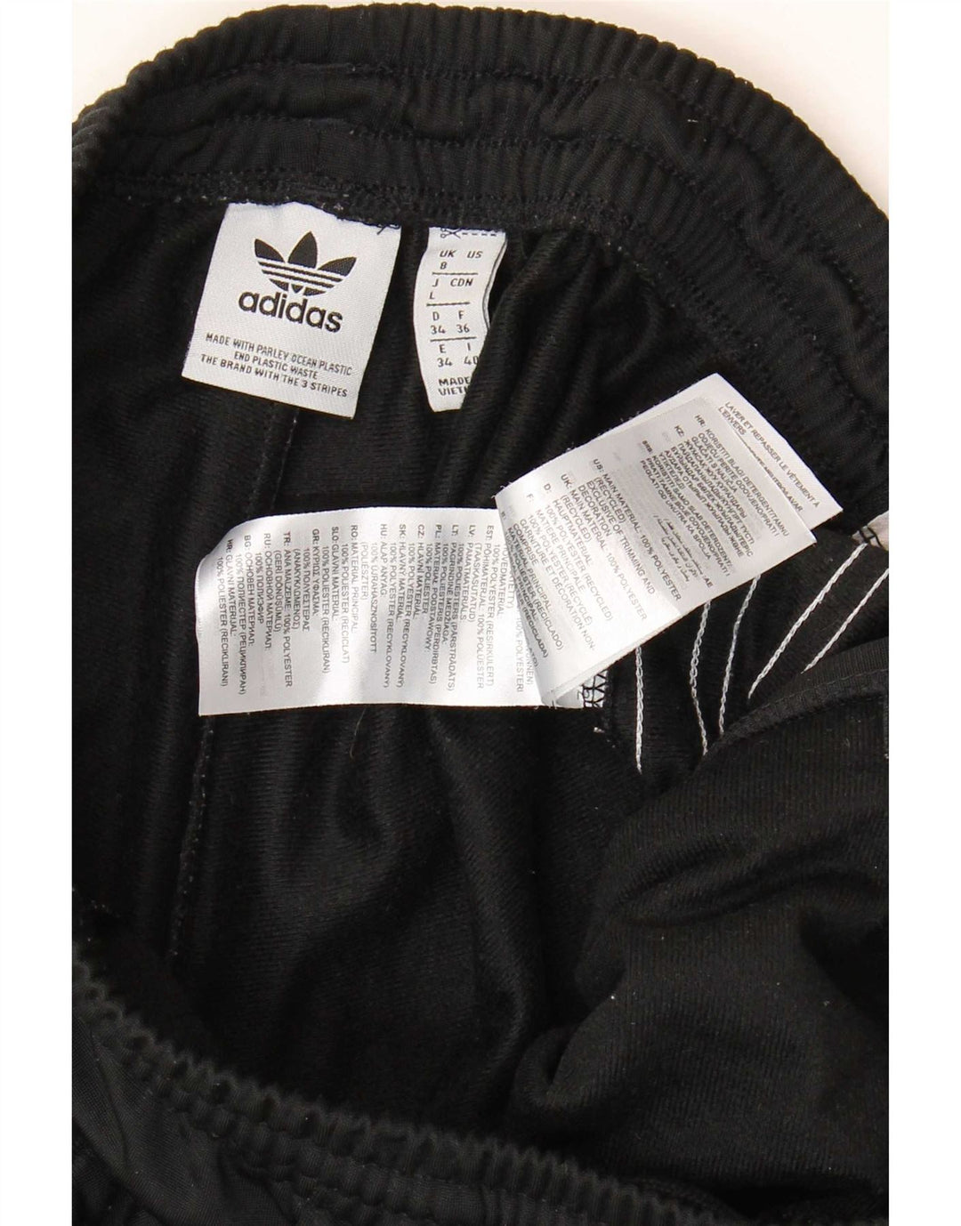 Adidas Damen Trainingshose UK 8 Small Schwarz Polyester