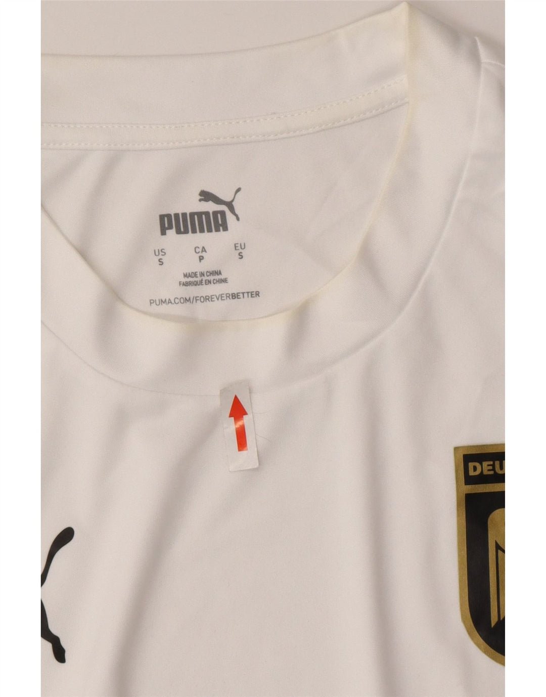 Puma Herren Deutshland Graphic T-Shirt Top Small weiß gestreift Polyester
