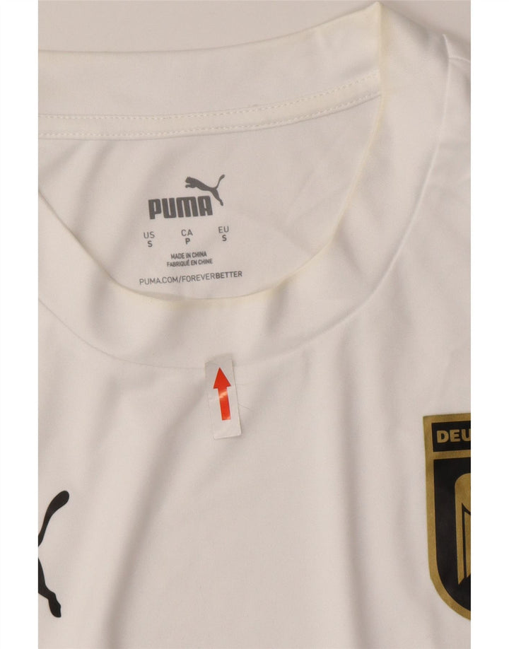 Puma Herren Deutshland Graphic T-Shirt Top Small weiß gestreift Polyester