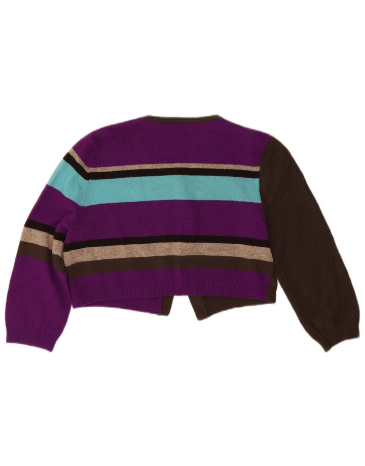 Benetton Damen-Strickjacke mit 3/4-Ärmeln, Gr. 12, mittelmehrfarbig