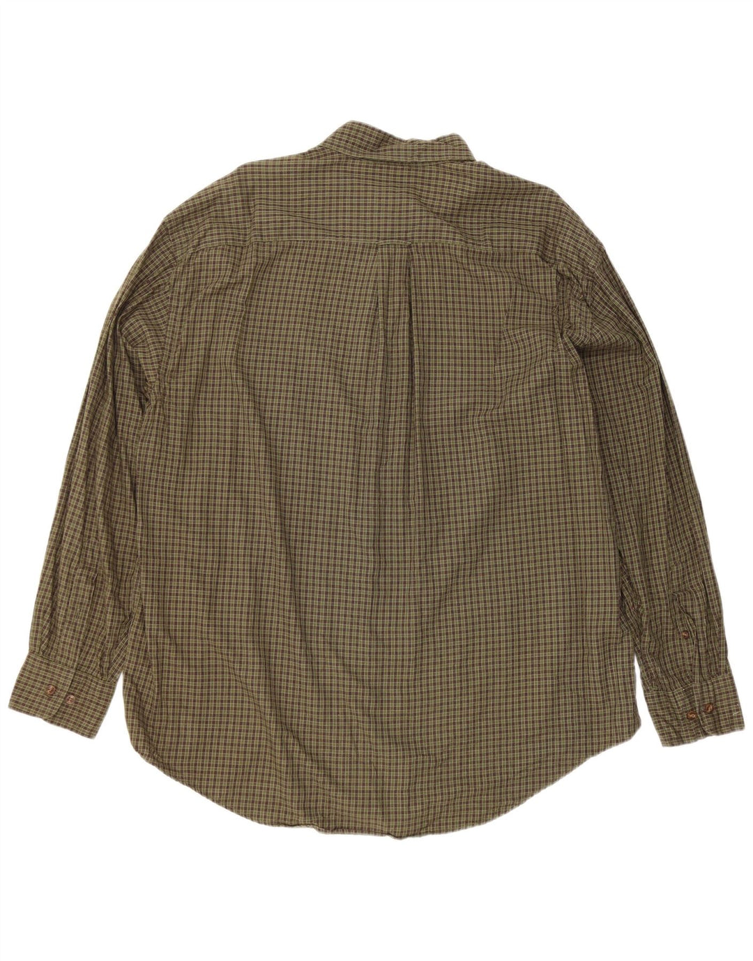Nautica Herren-Flanellhemd XL, Khaki, kariert, Baumwolle