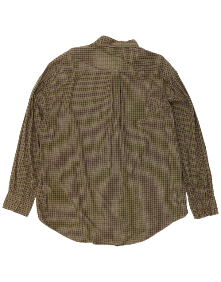 Nautica Herren-Flanellhemd XL, Khaki, kariert, Baumwolle