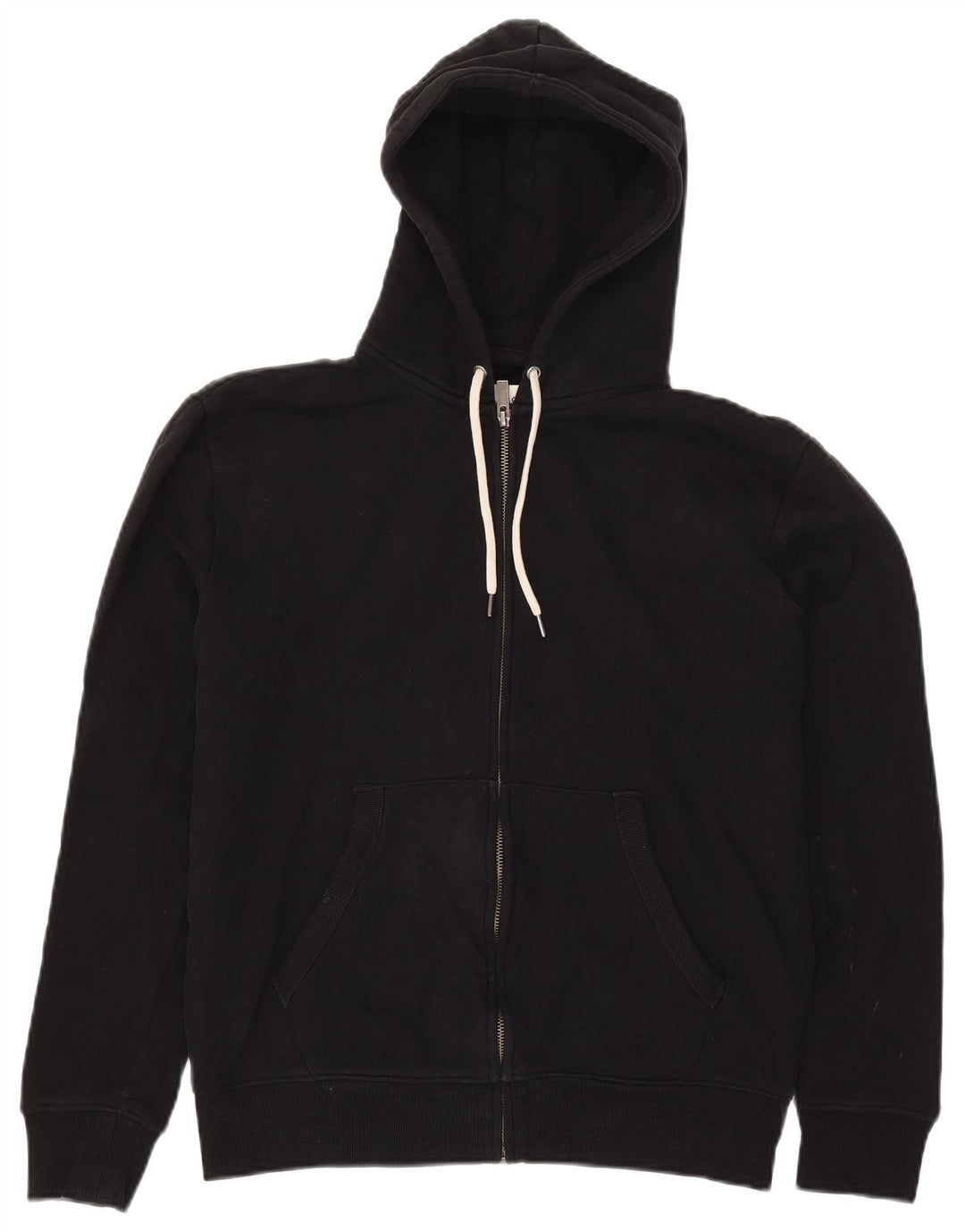 Marks & Spencer Herren-Kapuzenpullover mit Reißverschluss, mittelschwarz, Baumwolle