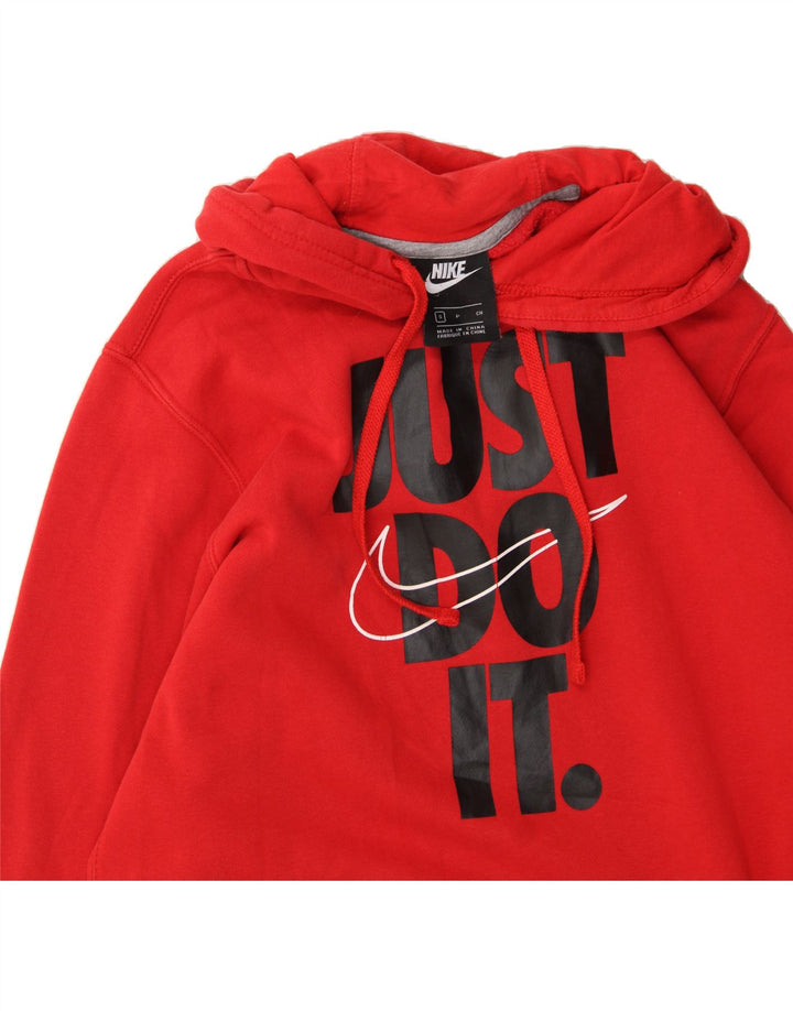NIKE Mens Graphic Hoodie Jumper Small Red Cotton Vintage Nike and Second-Hand Nike from Messina Hembry 