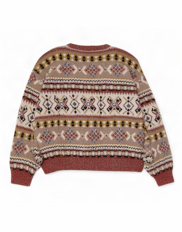 C & A Damen-Pullover mit Rundhalsausschnitt, Größe M, mehrfarbig, Fair Isle-Muster, UK 14