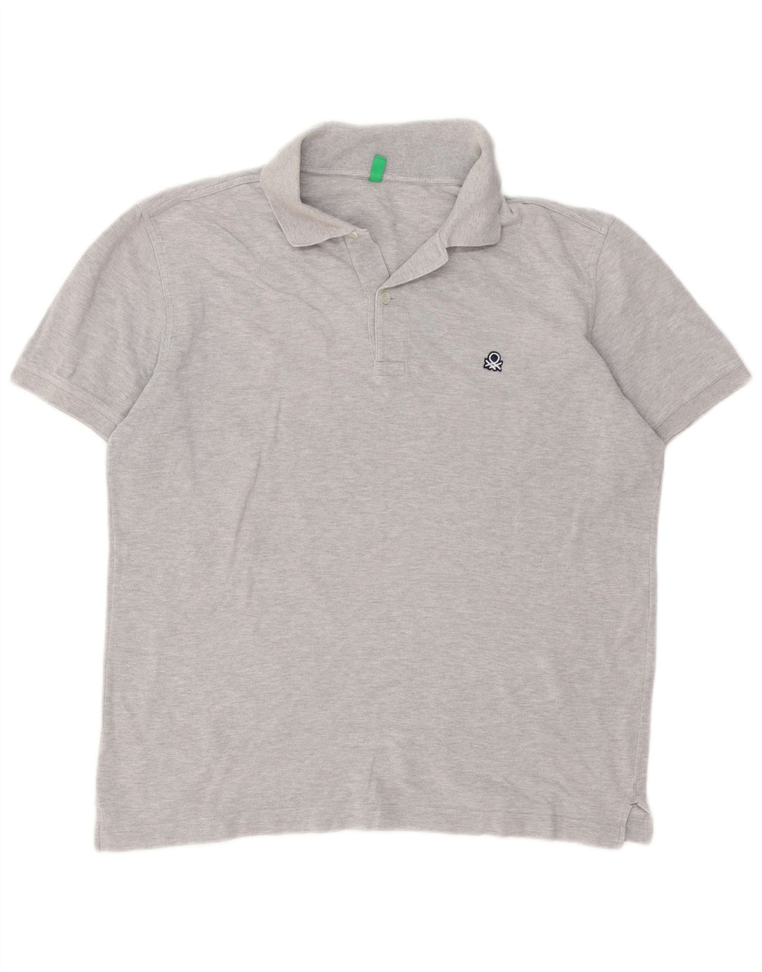 Benetton Herren Poloshirt Mittelgrau meliert