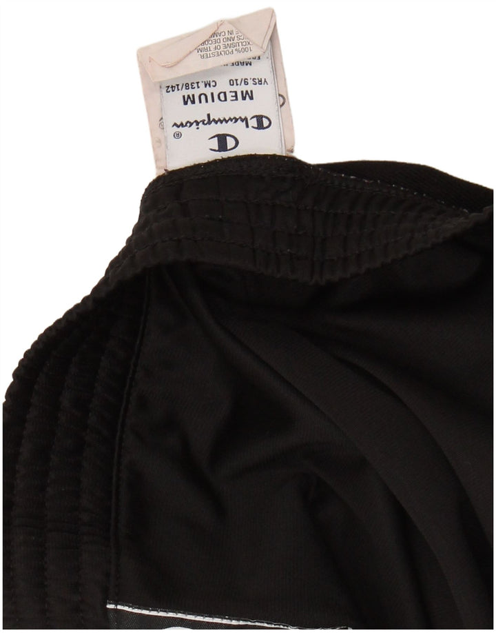 CHAMPION Boys Graphic Tracksuit Trousers Joggers 9-10 Years Medium Black