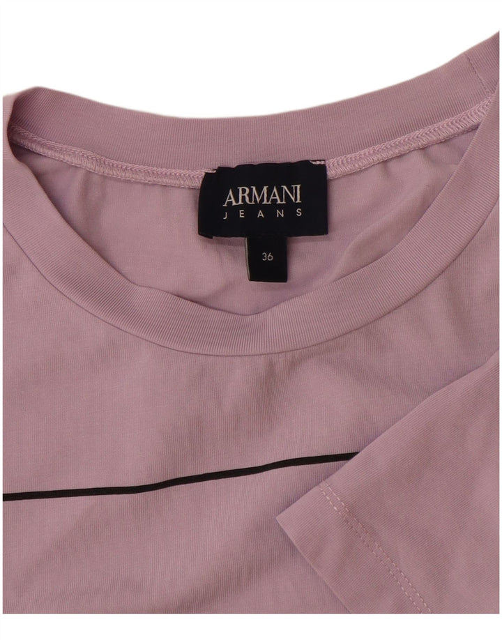ARMANI JEANS Damen Grafik T-Shirt Top EU 36 Small Lila