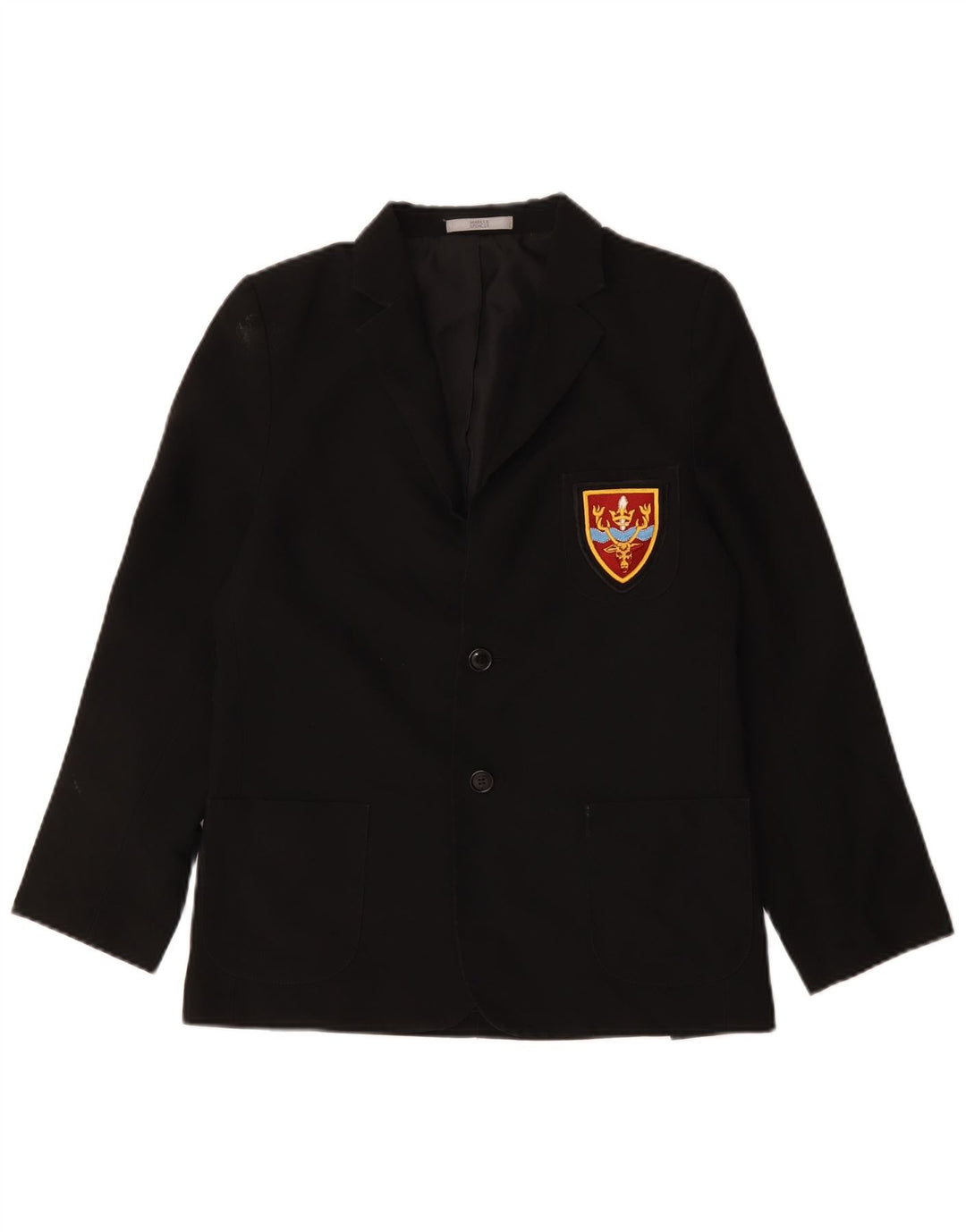 Marks & Spencer Jungen-Blazer mit 2 Knöpfen, 12–13 Jahre, schwarzes Polyester