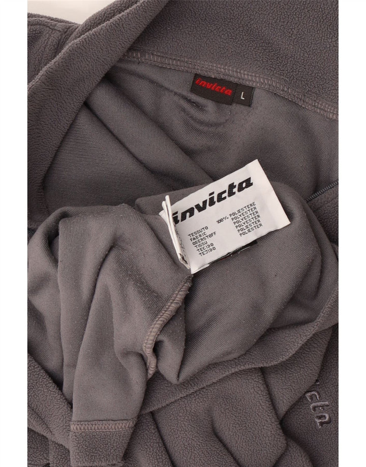 Invicta Herren-Fleecepullover mit Reißverschluss am Hals, großes graues Polyester