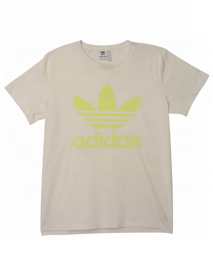 Adidas Damen Übergroßes Grafik-T-Shirt-Oberteil UK 8 Small Weiß