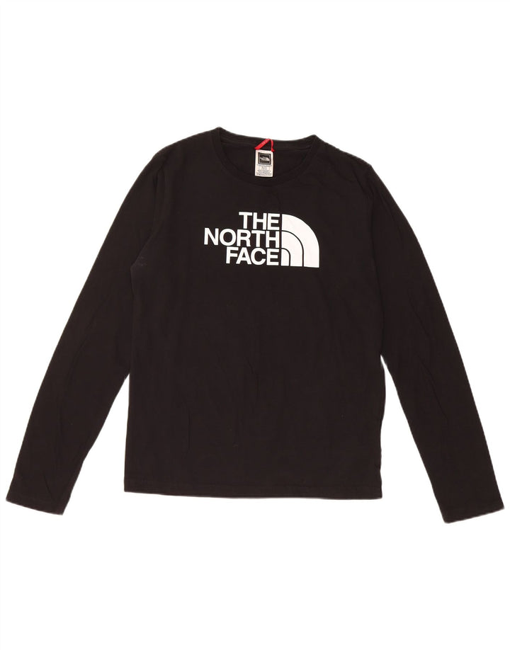 THE NORTH FACE Mädchen-Grafik-Top, langärmelig, 14–15 Jahre, XL, schwarze Baumwolle