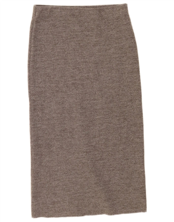 Zara Damen Midirock Medium W28 Graue Baumwolle